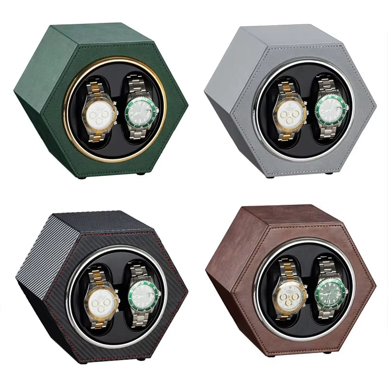 Automatic Watch Winder 2 Slots Wood Household Electric High-End Watch Winding Device Fully