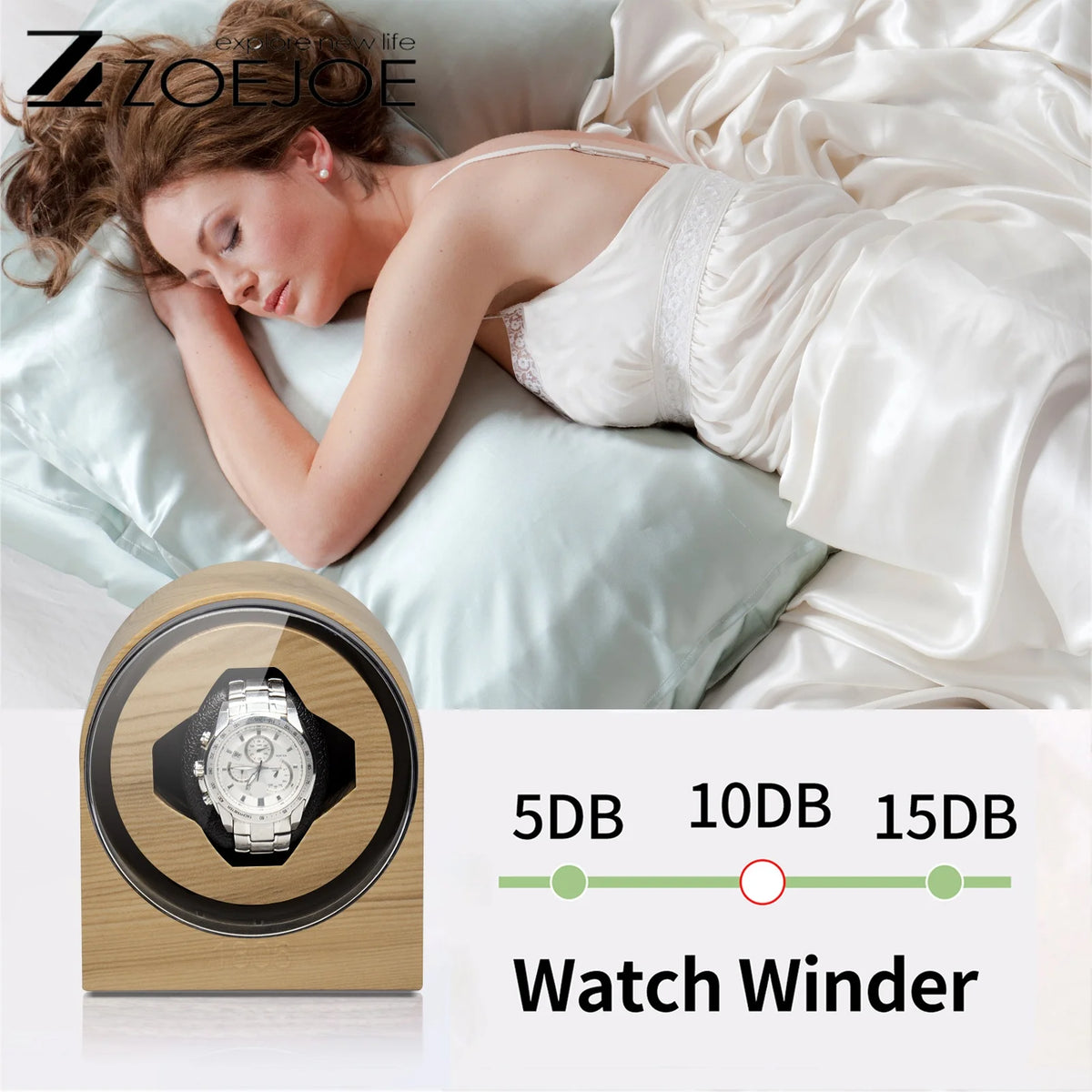 Automatic Watch Winder Wood Grain Color Usb Cable Supply Low Noise Flexible Pillow for Universal Watch Gifts for Friends