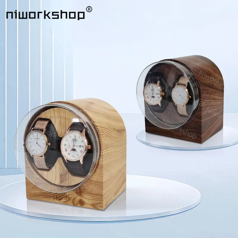 1Pc Niworkshop Automatic Watch Winder, 2 Slots Watch Storage Case with Quiet Motor, Soft Pillows for Men'S and Women'S Watches