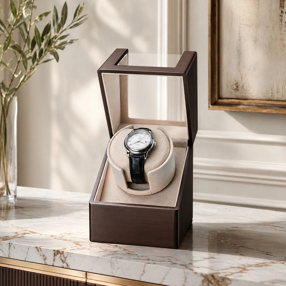 Luxury Automatic Watch Winder Box for Mechanical Watches, Premium Rotating Storage Case & Ultra-Quiet Watch Shaker