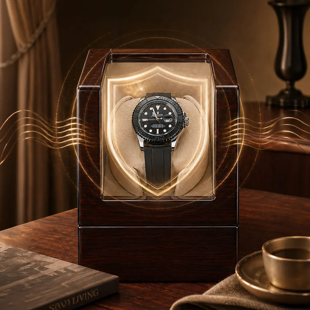Luxury Automatic Watch Winder Box for Mechanical Watches, Premium Rotating Storage Case & Ultra-Quiet Watch Shaker