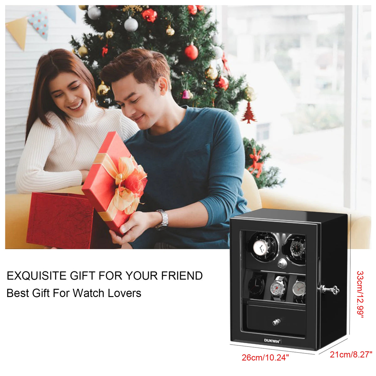 Watch Winder for Automatic Watches 2/4/6/8 Slots with Extra Storages Box with LED Light and Quiet Mabuchi Motor