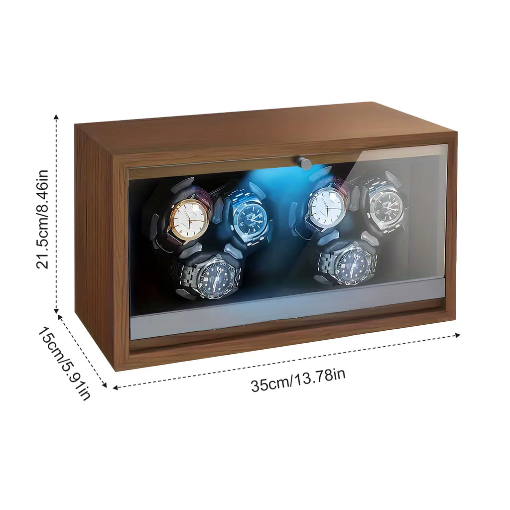 Watch Winder for Automatic Watches 6/4/3/2/1 Slots Watch Shaker Wooden Box Super Motor Blue LED Light Jewelry Store Display Box