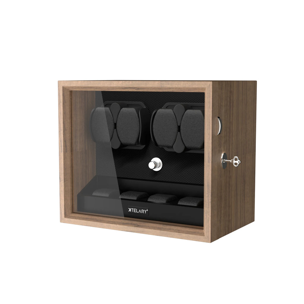 Automatic Watch Winder for Rolex 4/6/8/12 Slot Jewelry Display Box with Blue Light Storage Case for Collectors