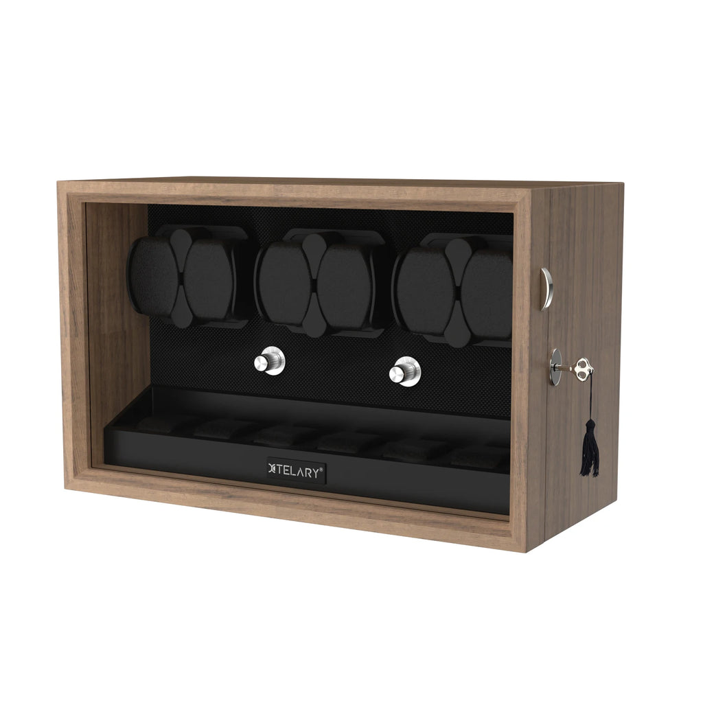 Automatic Watch Winder for Rolex 4/6/8/12 Slot Jewelry Display Box with Blue Light Storage Case for Collectors