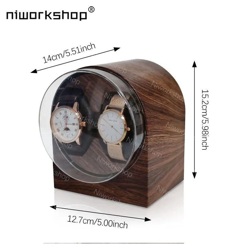 1Pc Niworkshop Automatic Watch Winder, 2 Slots Watch Storage Case with Quiet Motor, Soft Pillows for Men'S and Women'S Watches
