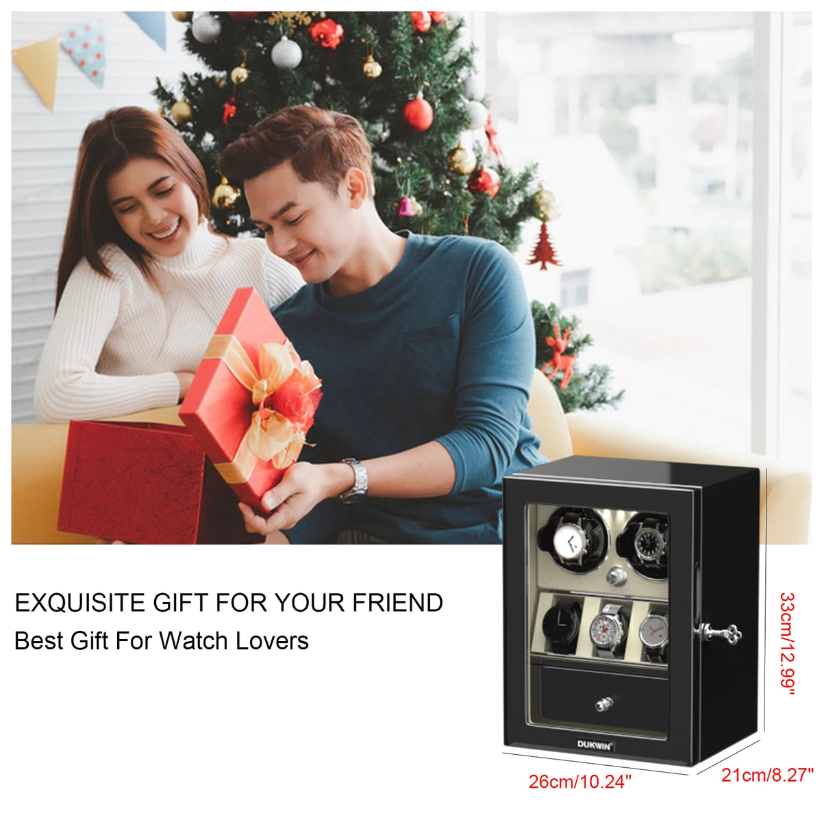 Watch Winder for Automatic Watches 2/4/6/8 Slots with Extra Storages Box with LED Light and Quiet Mabuchi Motor