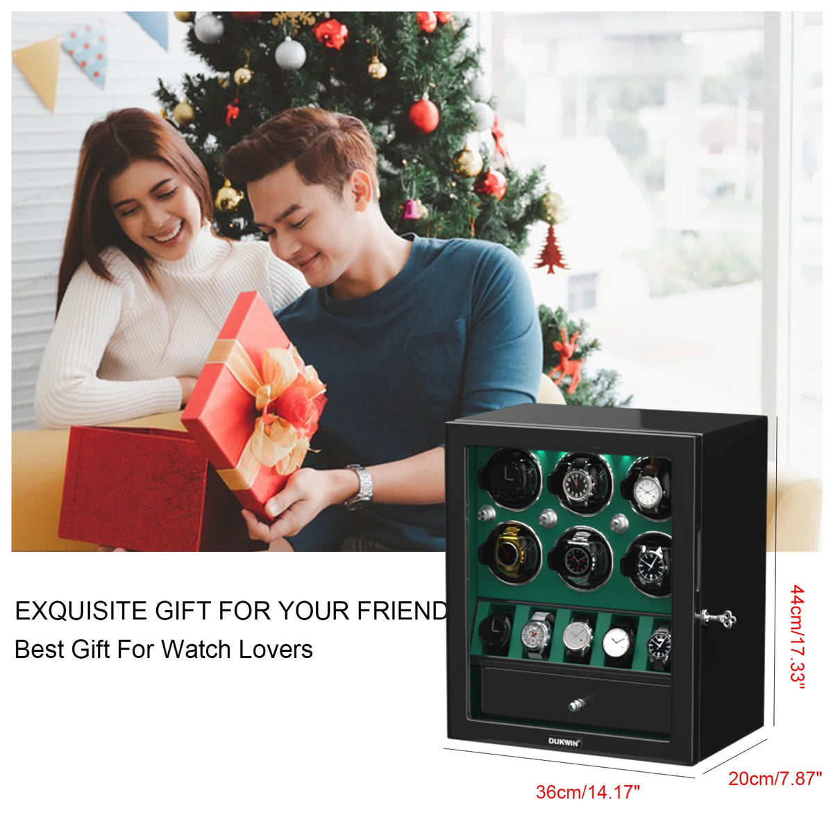 Watch Winder for Automatic Watches 2/4/6/8 Slots with Extra Storages Box with LED Light and Quiet Mabuchi Motor