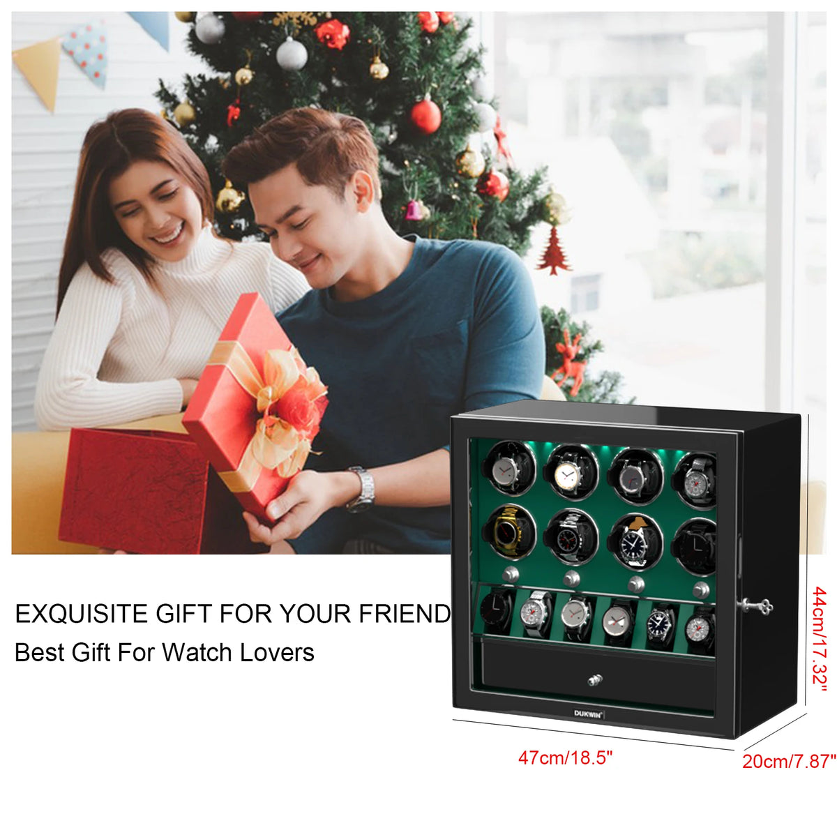 Watch Winder for Automatic Watches 2/4/6/8 Slots with Extra Storages Box with LED Light and Quiet Mabuchi Motor