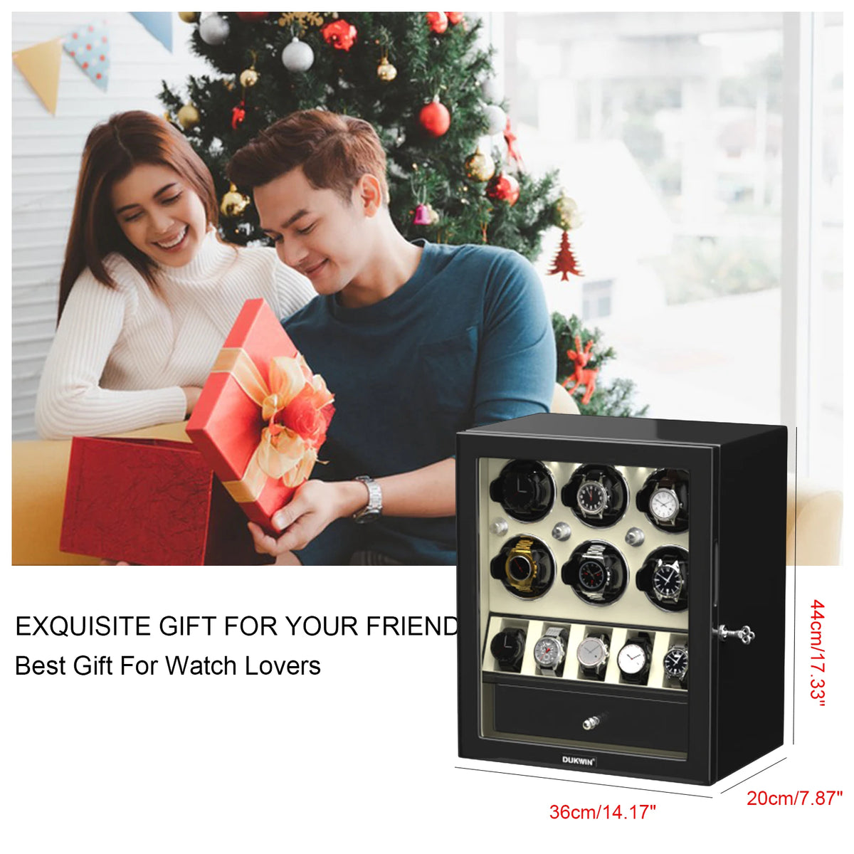 Watch Winder for Automatic Watches 2/4/6/8 Slots with Extra Storages Box with LED Light and Quiet Mabuchi Motor