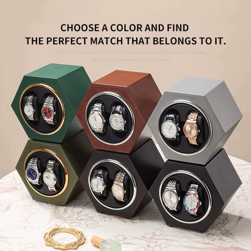 Automatic Watch Winder 2 Slots Wood Household Electric High-End Watch Winding Device Fully