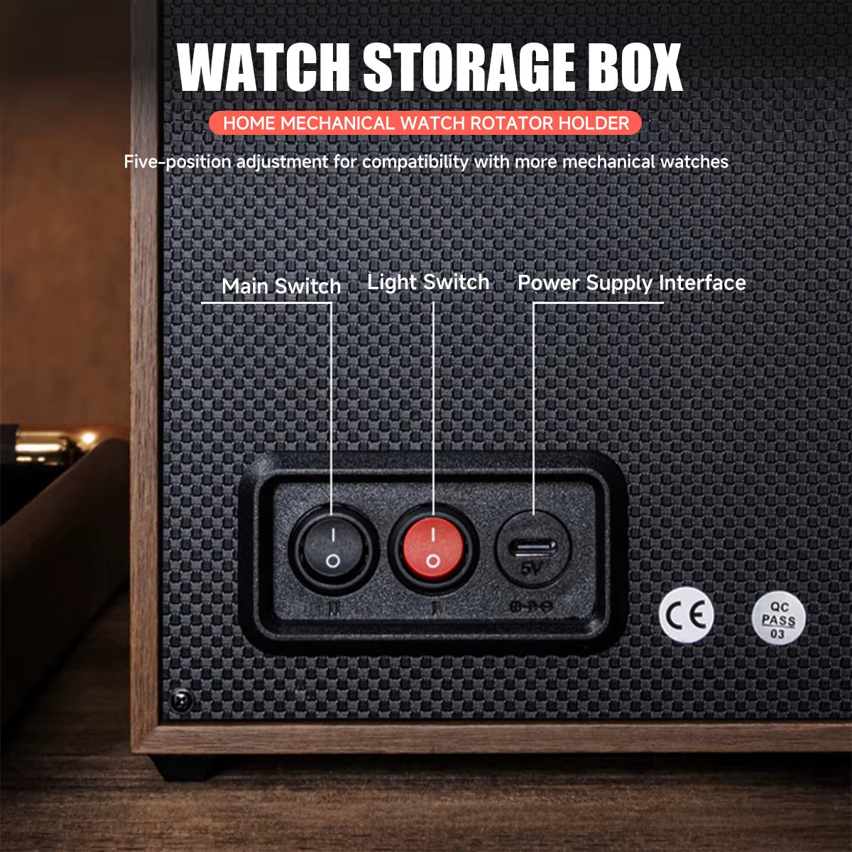 Watch Winder for Automatic Watches 6/4/2/1 Slots Watch Shaker Wooden Box Super Motor Blue LED Light Jewelry Store Display Box