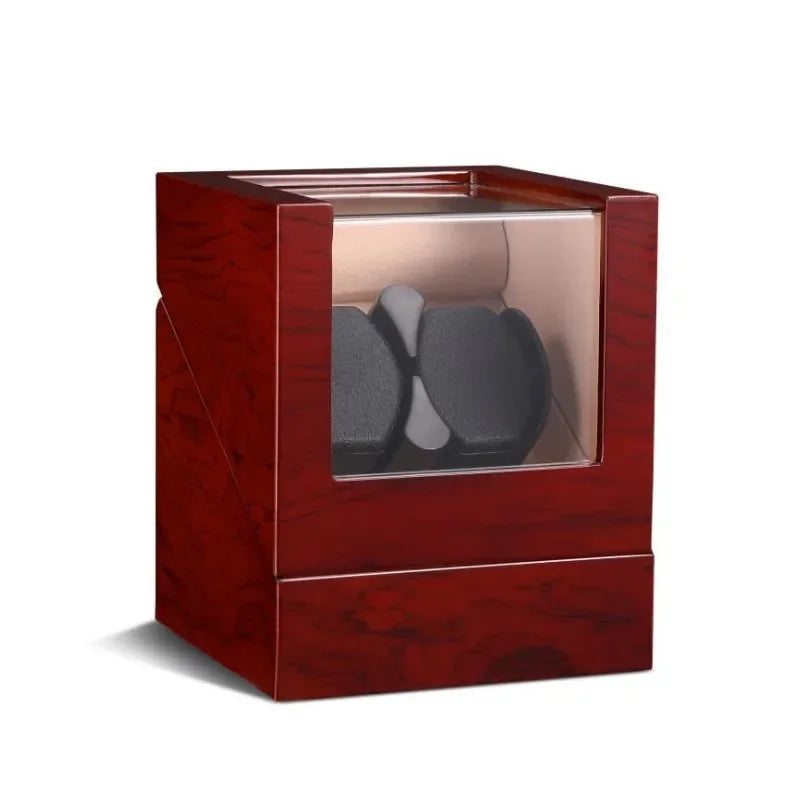 Luxry Wooden Watch Box Single Winder with Glass Storage Automatic Watch Case Battery Powered Shaker Mabuchi Motor