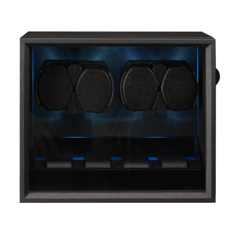 Watch Winder 2 4 8 Watches Storage Box Black Wood Grain Silent Motor with Backlight
