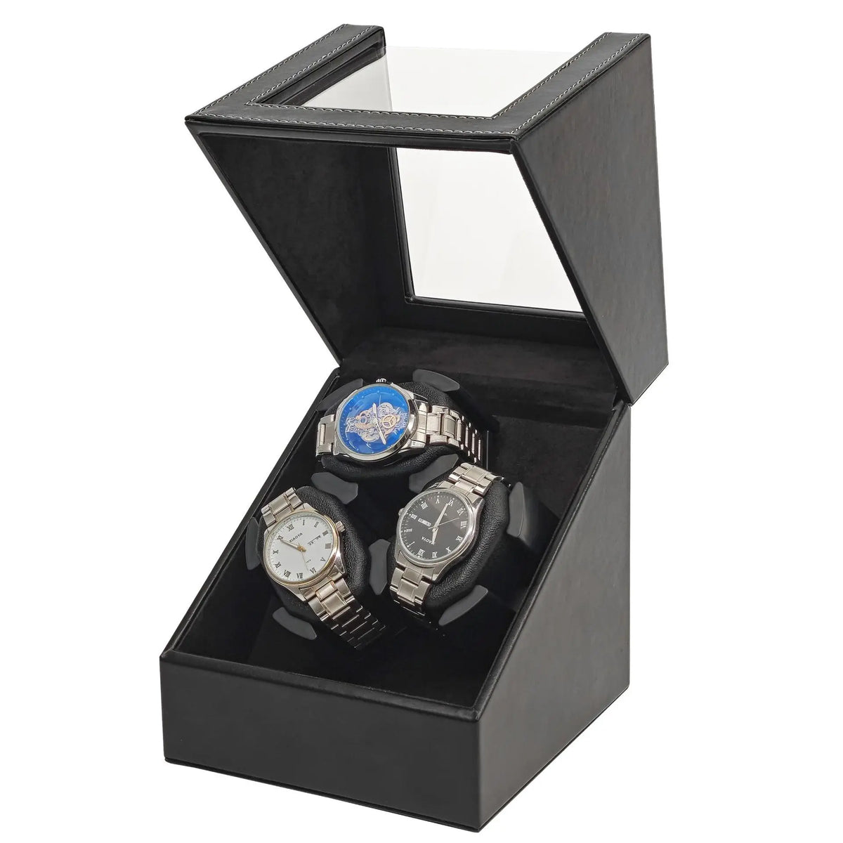 Universal Watch Winder with 3-Position Winding Mechanism Smart Light Sensor Silent Strap USB Interface Watch Storage Box