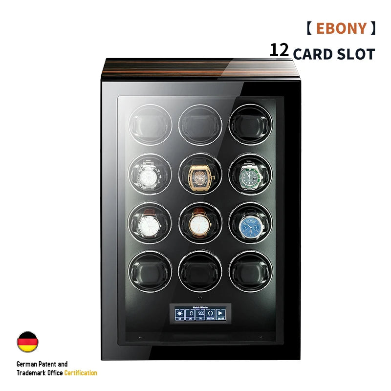 New Gifts Upgraded Slot Watch Winder 2-4-6-9-12Mechanical Meter Automatic Rotating Watch Storage Box Safe Top