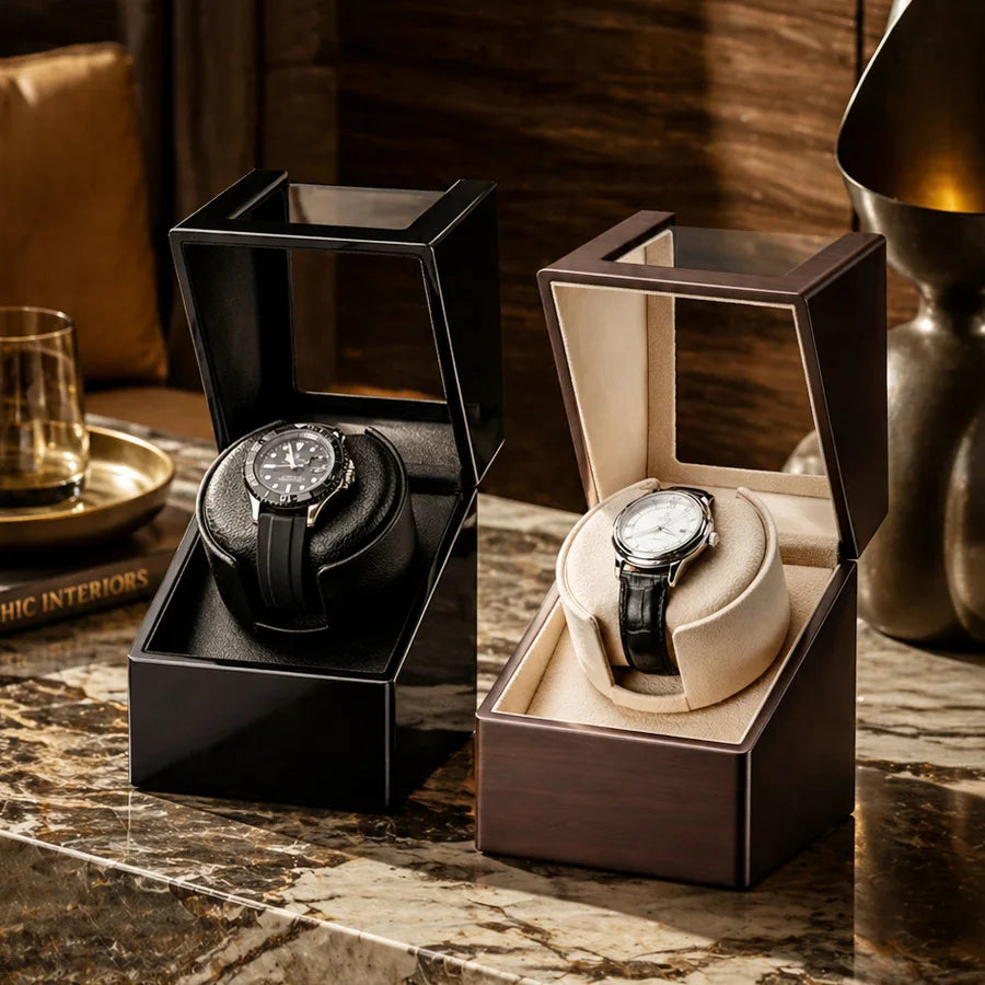 Luxury Automatic Watch Winder Box for Mechanical Watches, Premium Rotating Storage Case & Ultra-Quiet Watch Shaker