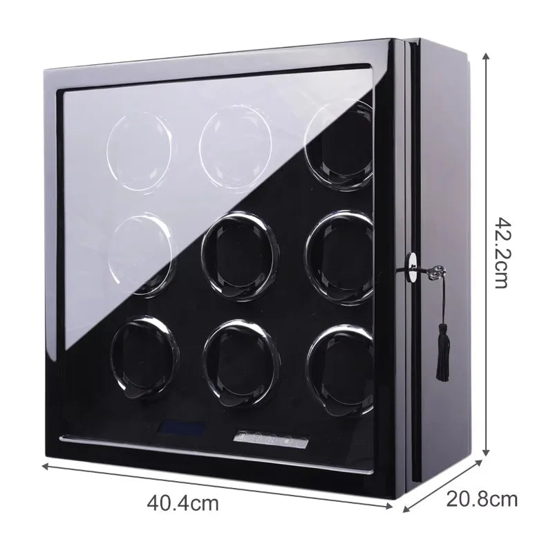 Elegant 9-Slot Watch Winder Box