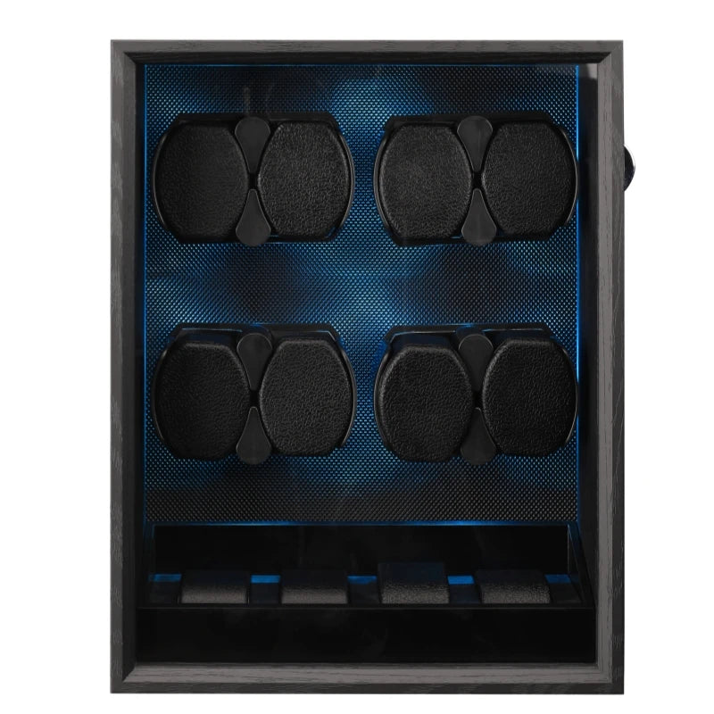 Watch Winder 2 4 8 Watches Storage Box Black Wood Grain Silent Motor with Backlight