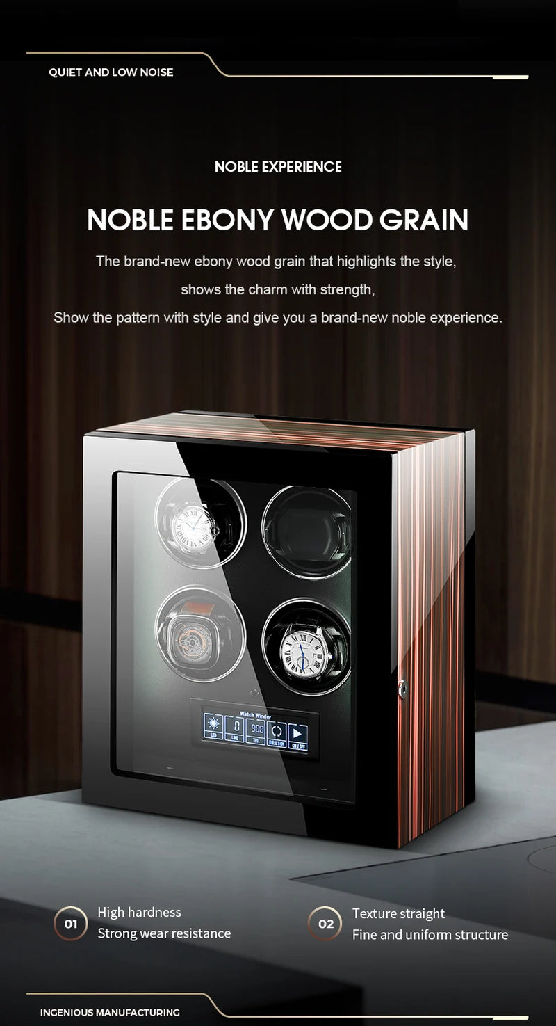 New Gifts Upgraded Slot Watch Winder 2-4-6-9-12Mechanical Meter Automatic Rotating Watch Storage Box Safe Top