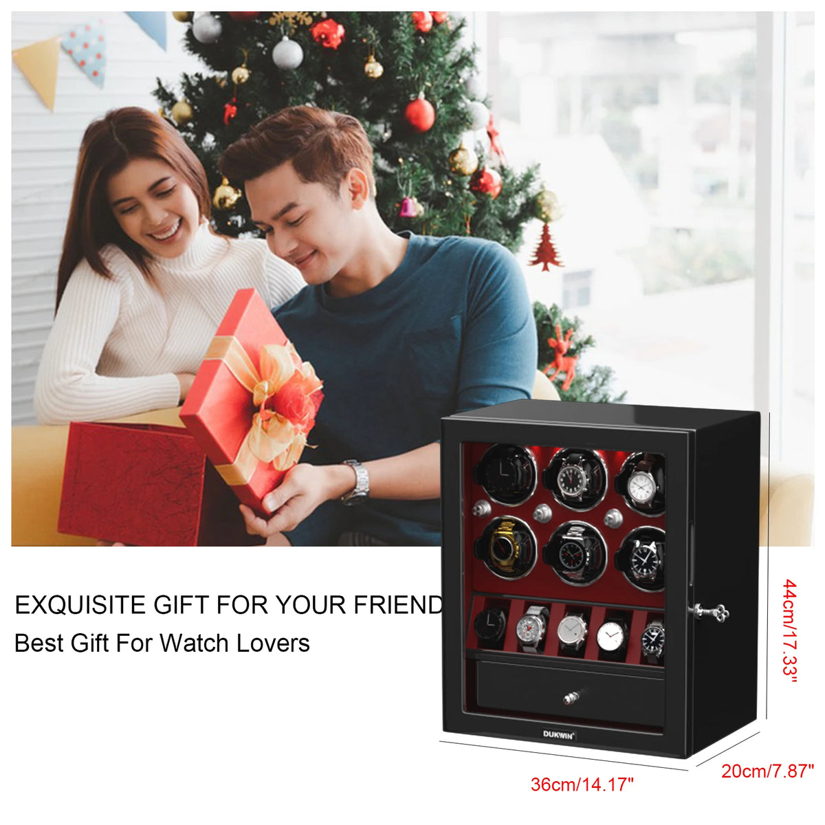 Watch Winder for Automatic Watches 2/4/6/8 Slots with Extra Storages Box with LED Light and Quiet Mabuchi Motor