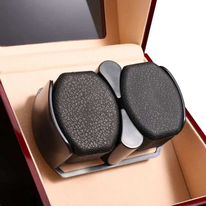 Luxry Wooden Watch Box Single Winder with Glass Storage Automatic Watch Case Battery Powered Shaker Mabuchi Motor