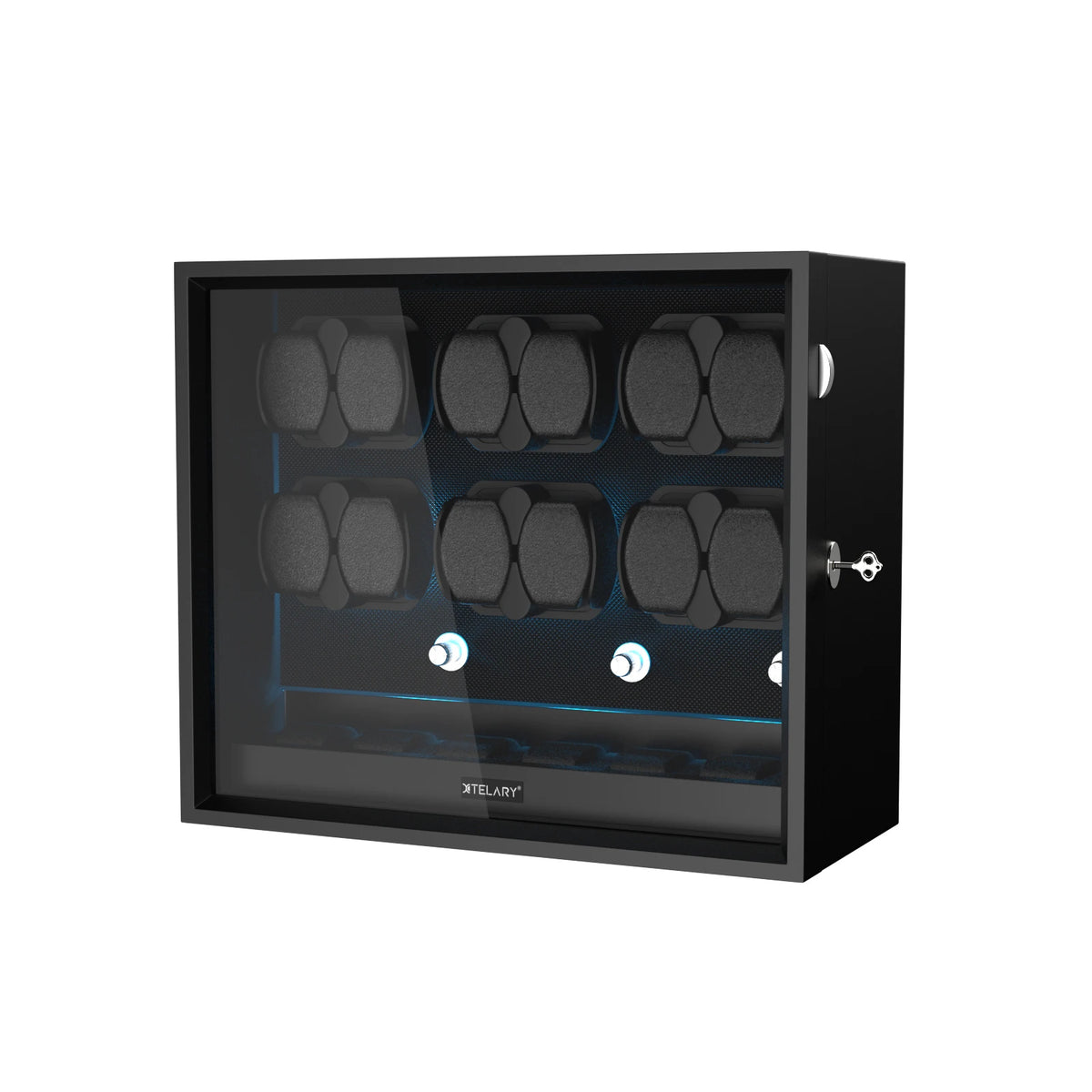 Automatic Watch Winder for Rolex 4/6/8/12 Slot Jewelry Display Box with Blue Light Storage Case for Collectors