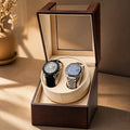 Luxury 2 Slots Watch Winder for Automatic Watches Box 2 Watches Rotating Storage Display Automatic Winding Universal