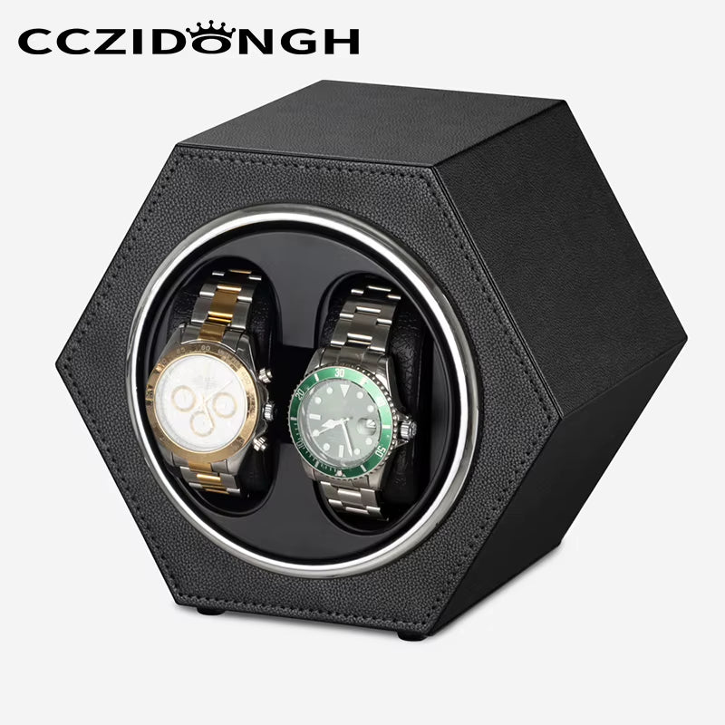 Automatic Watch Winder 2 Slots Wood Household Electric High-End Watch Winding Device Fully