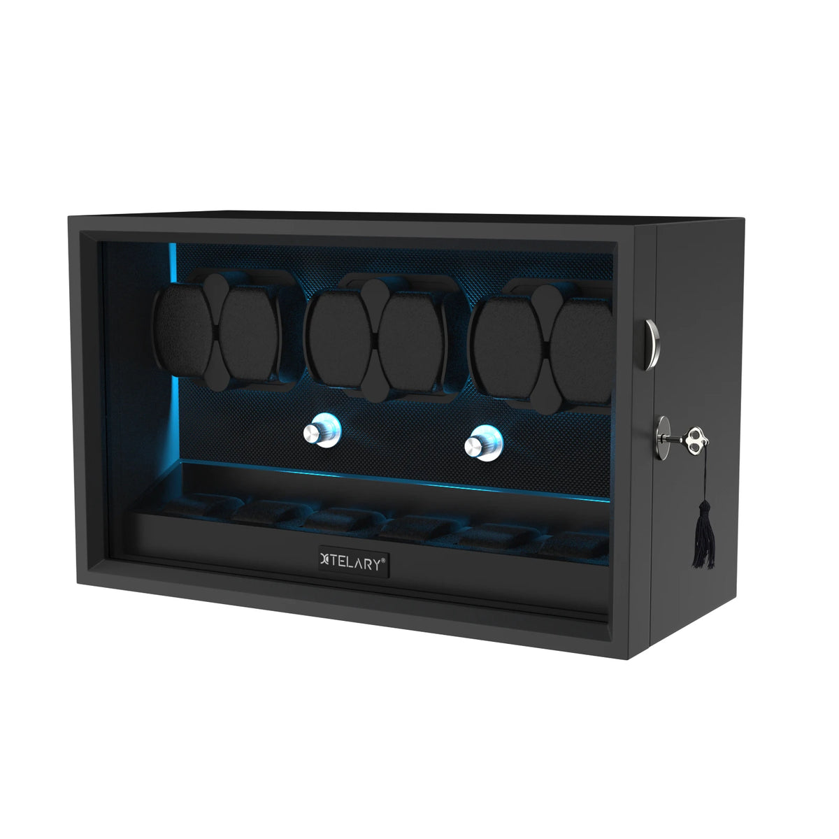 Automatic Watch Winder for Rolex 4/6/8/12 Slot Jewelry Display Box with Blue Light Storage Case for Collectors