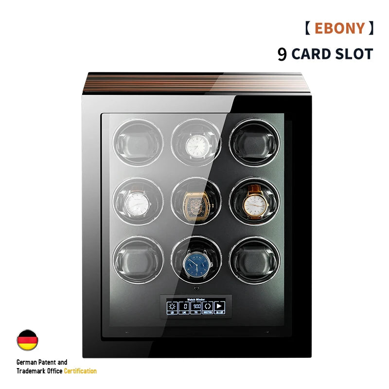 New Gifts Upgraded Slot Watch Winder 2-4-6-9-12Mechanical Meter Automatic Rotating Watch Storage Box Safe Top