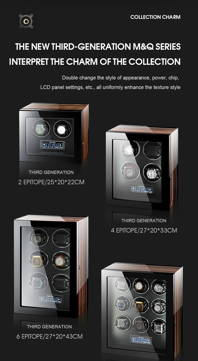New Gifts Upgraded Slot Watch Winder 2-4-6-9-12Mechanical Meter Automatic Rotating Watch Storage Box Safe Top