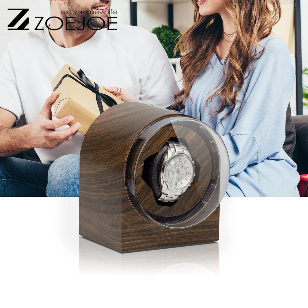 Automatic Watch Winder Wood Grain Color Usb Cable Supply Low Noise Flexible Pillow for Universal Watch Gifts for Friends