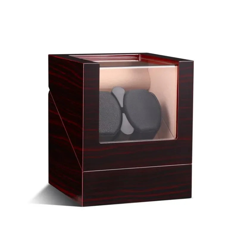 Luxry Wooden Watch Box Single Winder with Glass Storage Automatic Watch Case Battery Powered Shaker Mabuchi Motor