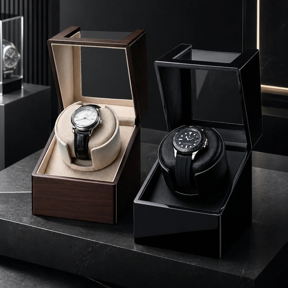 Luxury Automatic Watch Winder Box for Mechanical Watches, Premium Rotating Storage Case & Ultra-Quiet Watch Shaker